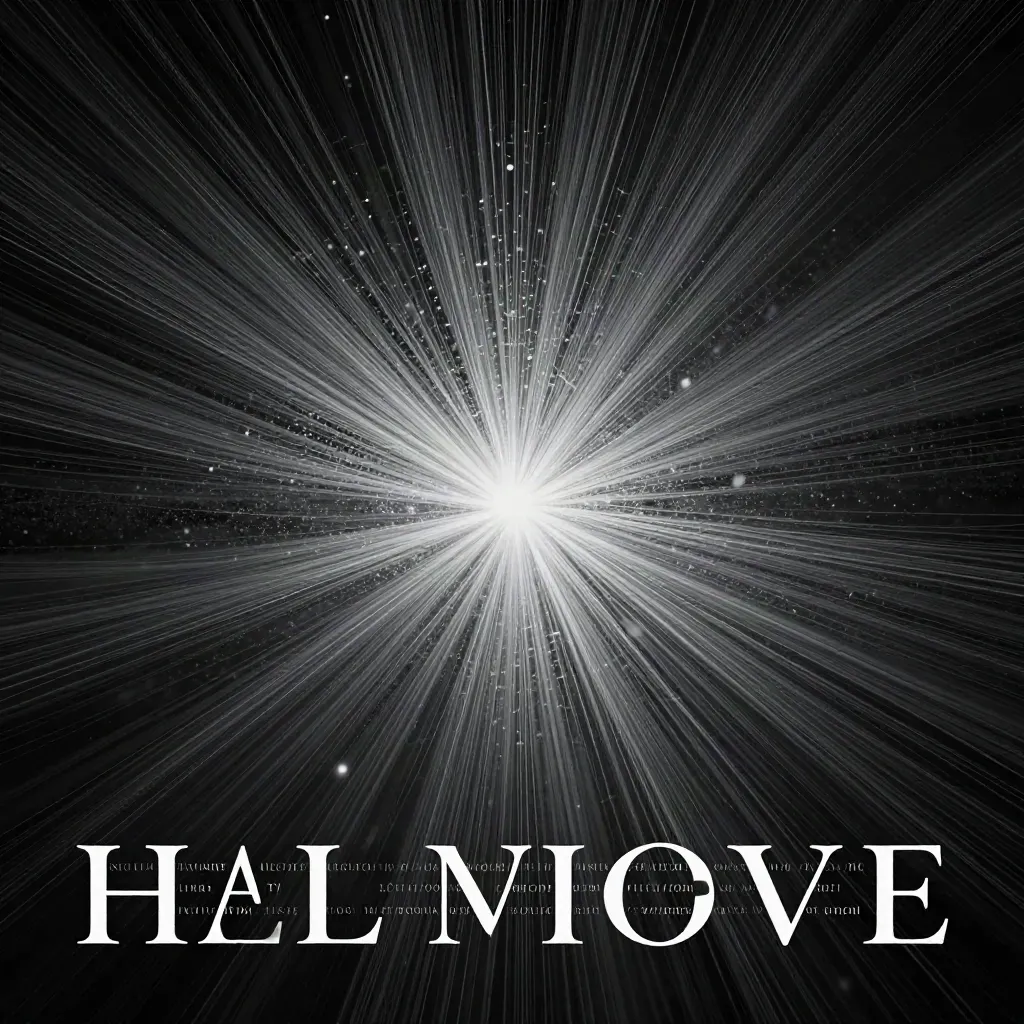 Silver filaments bloom in graphite haze with a calm lower-third copy zone.